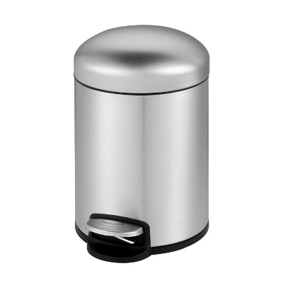 LunaLulinlk 1.3 Gallon Trash Can, Stainless Steel Bathroom Step-on Wastebasket with Lid