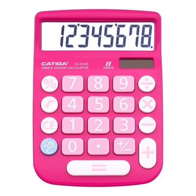 CATIGA 8-Digit Desktop Calculator, Solar Power, Large LCD, Big Buttons, 4-Function for Home, Office, School, Business, CD-8185