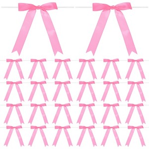 Unique Bargains Polyester Craft DIY Decorative Ribbon Twist Tie Bows 7x5" 50 Pcs - 1 of 4