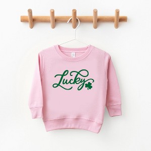 The Juniper Shop Cursive Lucky Clover Toddler Graphic Sweatshirt - 1 of 3
