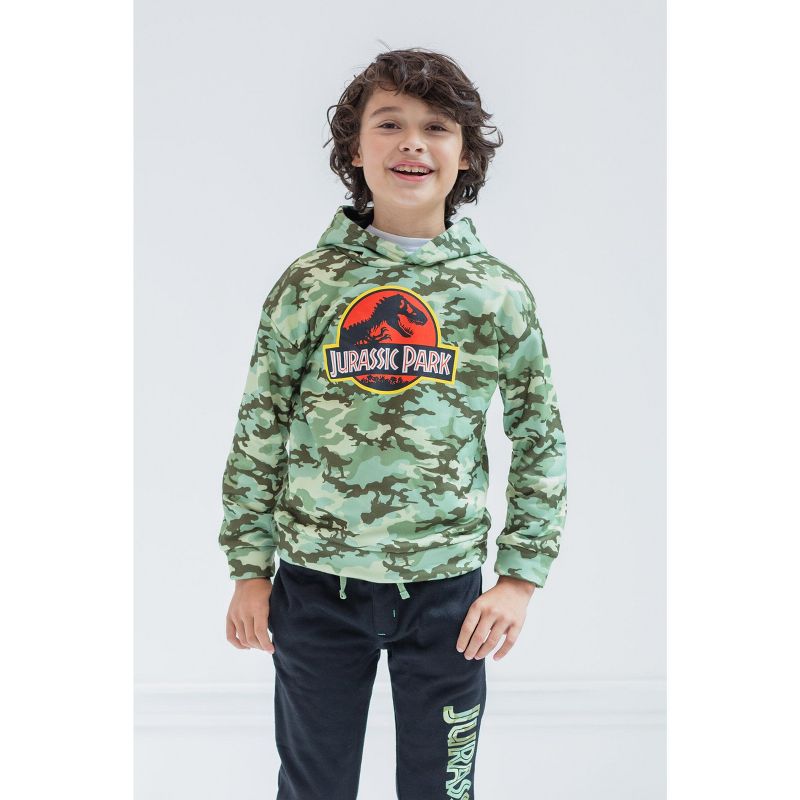 Jurassic World Jurassic World Dinosaur Jurassic Park Fleece Pullover Hoodie and Pants Outfit Set Little Kid to Big Kid, 2 of 8