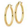Black Bow Jewelry 2.5mm x 30mm 14k Yellow Gold Classic Round Hoop Earrings - 2 of 4