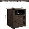 Vipbear 18 "Farmhouse bedside table with charging station, simple living room coffee table, dark grey bedside table, bedroom bedside table, dark grey - 2 of 4