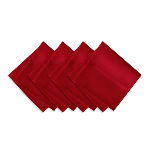 Elrene Elegance Plaid Napkins - Set of 4 Poinsettia Red