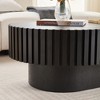 Lyngins Modern Handcraft Drum Coffee Table, Ellipse Coffee Table for Living Room, 43.7" Multi-Functional Living Room Table & Center Table - 2 of 4
