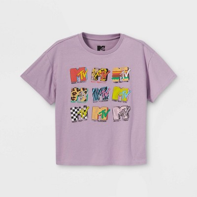 Girls' MTV Boxy Graphic T-Shirt - art class™ Purple