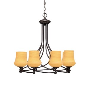 Toltec Lighting Capri 8 - Light Chandelier in  Dark Granite with 5.5" Zilo Cayenne Linen  Shade - 1 of 1