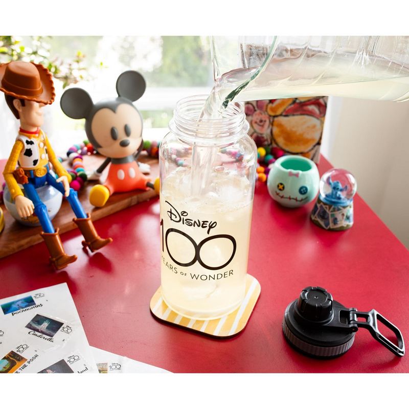 Silver Buffalo Disney 100 Years of Wonder 32-Ounce Twist Spout Water Bottle and Sticker Set, 5 of 10