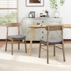 Costway 2/4 PCS Dining Chair Fabric Upholstered Kitchen Armless Chairs with Rubber Wood Frame - 2 of 4