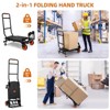 Hand Truck, Heavy Duty Folding Hand Truck 330 Lbs - 4-Wheel Dolly Cart with Elastic Ropes for Moving/Luggage/Warehouse - 2 of 4