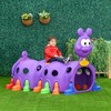 Qaba Kids Caterpillar Tunnel Outdoor Indoor Climb-N-Crawl Play Equipment for 3-6 Years Old, 3 Sections, for Daycare, Preschool, Playground - 3 of 4