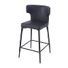 DOMETOUR 28 inch Counter Height Bar Stools Set of 2 Modern Bar Upholstered Chair with PU Leather Metal Footrest for Kitchen Island - 4 of 4