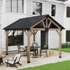 Mondawe 10 x 12 ft. Wooden Gazebo Cedar Framed Gazebo,Patio Steel Hardtop Gazebo with Galvanized Steel Gable Hardtop Roof - 3 of 4