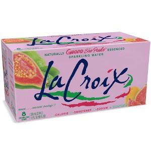 LaCroix Sparkling Water Guava Sao Paulo - 8pk/12 fl oz Cans - 1 of 4