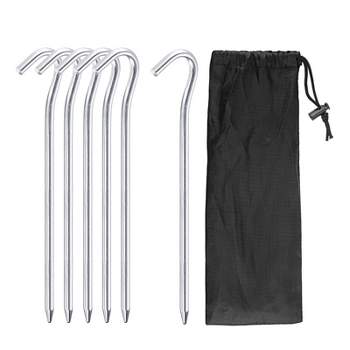 Unique Bargains Tent Stake Aluminum with Hook Kit Ground Pegs and Storage Bag