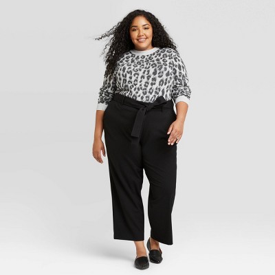black plus size pants