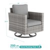 Sonkuki 2-Piece Patio Chair Set Brown Rattan Swivel Rocking Chair Set, Outdoor Furniture PE Wicker Set - 2 of 4