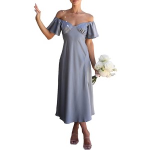 green emerald velvet dress A-Line One-Shoulder Midi Party Dress