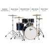 Gretsch Drums Renown 5-Piece Shell Pack With 22" Bass Drum and Black Nickel Over Steel Snare Drum Gloss Antique Blue Burst - 2 of 2