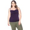 Women's Plus Size Lace Trim Tank Top - One Size Fits Most Plus - White Mark - 2 of 3