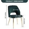 Set of 4 Modern Velvet Dining Chairs with Upholstered Hollow Back and Golden Metal Legs for Dining Room-Baofuwish - 4 of 4