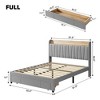 Whizmax Bed Frame with 2 Storage Drawers, Upholstered Platform Bed Frame with Storage Headboard, Mattress Foundation with Solid Wooden Slats Support - 2 of 4