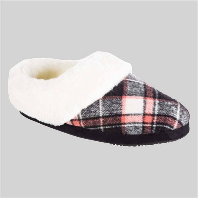 Womens discount plaid slippers