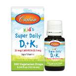 Carlson - Kid's Super Daily D3+K2, 25 mcg (1000 IU) & 22.5 mcg, Liquid Vitamins D & K, Vegetarian, Unflavored