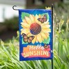 Evergreen Hello Sunshine and Butterflies Applique Garden Flag 12 x 18 Inches Indoor Outdoor Decor - 2 of 4
