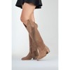 Rios - Cognac Suede Leather Fringe Knee High Boot (Women) cognac suede 9.5 Forever & Always Shoes - 2 of 4