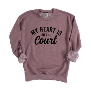 Simply Sage Market Women's Graphic Sweatshirt My Heart Is On The Court - 1 of 4