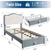 Upholstered Kids Bed Frame, Noise-Free Toddler Platform Bed Frame with Headboard and Storage Drawer, with Strong Wood Slats, No Box Spring Needed - 2 of 4