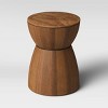 Prisma Round Natural Wood Turned Drum Accent Table Brown - Threshold™ - image 3 of 4