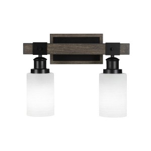 Toltec Lighting Tacoma 2 - Light Vanity in  Black/Painted Wood with 4" White Matrix Shade - 1 of 1