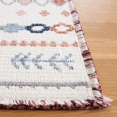 Ivory and Multi Moroccan Boho Tribal 4' x 6' Area Rug
