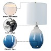 C Cattleya 19in. Modern Ceramic Table Lamp with Linen Shade for Nightstand - 3 of 4