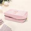 Unique Bargains Corduroy Rectangular Letter Makeup Bag Pink 1 Pc - 3 of 4