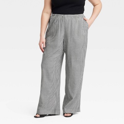 Women's Mid-Rise Wide Leg Linen Pull-On Pants - A New Day™