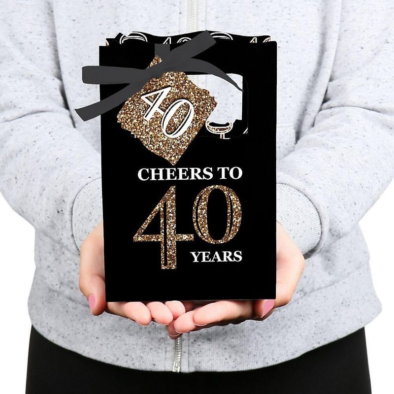 Big Dot of Happiness Adult 40th Birthday - Gold - Birthday Party Favor Boxes - Set of 12, 5 of 6