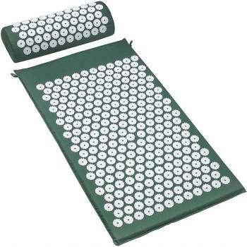 Sorbus Deluxe Acupressure Mat Pillow Combo Set - Relieves Your Stress of Lower Upper Back and Sciatic Pain (Green)