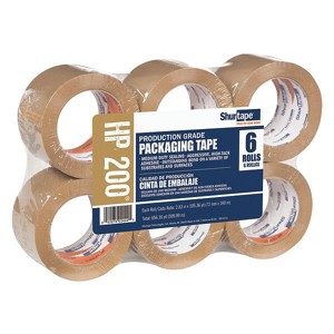 Shurtape  Carton Sealing Tape, 1.8 mil, Tan, PK6 HP 200 - 1 of 4