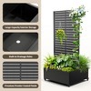 TOAOTBNBO Double Metal Planter Box with Trellis & Wheels, Raised Garden Bed with Trellis, Garden Box for Climbing Plants Vegetable - 3 of 4