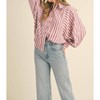 Women's Striped Button Batwing Sleeve Top - &merci - 2 of 2
