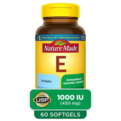 Nature Made Vitamin E 450 mg (1000 IU) dl - Alpha Softgels - 60ct