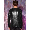 Lars Amadeus Men's Crew Neck Long Sleeves Party Clubwear Sparkly Sequins T-Shirt - 3 of 4