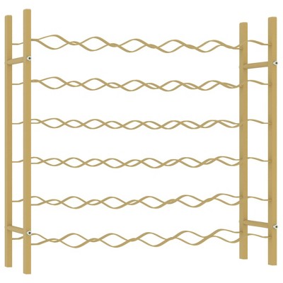 Gold Metal 36-Bottle Wine Rack with Golden Hardware