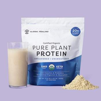 Global Healing Pure Protein Powder, Plant-Based, USDA Organic (Unflavored)