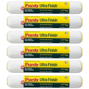 Genuine Purdy 6 Pack Ultra Finish 14" x 1/2" Nap Roller Covers 140678143-6PK - 1 of 3