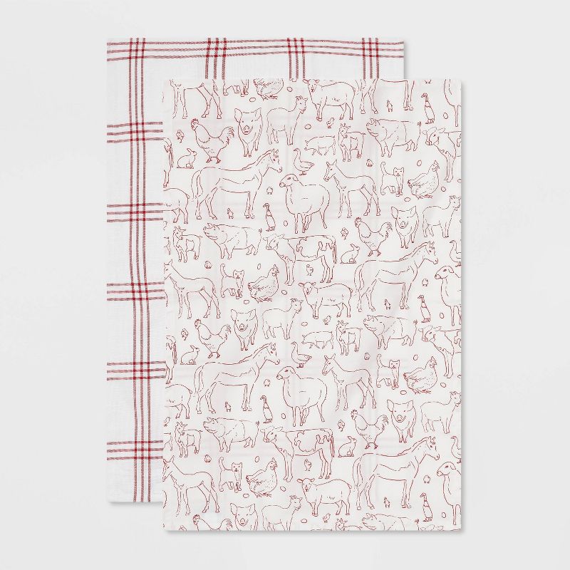 2pk Cotton Printed Kitchen Towel - Threshold™, 4 of 8