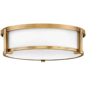 Hinkley Lowell 16" Wide Brass and White Drum Flushmount Ceiling Light - 1 of 1